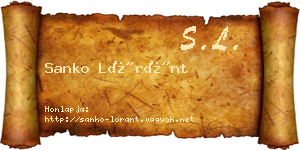 Sanko Lóránt névjegykártya