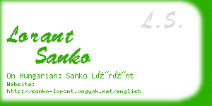 lorant sanko business card